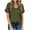 Army Green, variant on Jerdar Women Summer Tops Women Solid Short Sleeve V-Neck Casual Pockets Tee Tops T Shirt Pink XXL