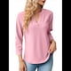 thumbnail image 2 of Blusas Elegantes e Informales para Mujer, Camisetas de 3/4 con Cuello en V y Mangas Enrollables. Rosa L, 2 of 10