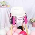 thumbnail image 3 of Two Fast High Chair Banner Pink Racing Car 2nd Birthday Supplies, 3 of 7