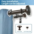 thumbnail image 2 of Urbanest Semplice Flat Button 1" 5/8" Double Drapery Curtain Window Rod Set - 48" to 84", Bronze, 2 of 6