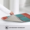 thumbnail image 4 of Blue Red Ceramic Square Rugs Washable Cover Floor Rug Carpets Home Decorations for Bathroom Kitchen Bedroom Indoor 31.5x20 inch, 4 of 6