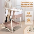 thumbnail image 5 of JOYMOR 5 in 1 Bedside Bassinet with Changing Table, 7 Height Adjustable, Convert to Rocking Mode for Newborn, 5 of 9