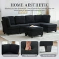 thumbnail image 4 of Modular Sectional Sofa, Freely Combinable 6-Seat Convertible Sectionals with Chaise, U Shaped Oversized Sectional Couches with Storage Ottoman for Home Apartment Office (Black), 4 of 11