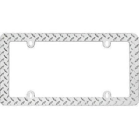 Cruiser Accessories 30830 Diamond Plate License Plate Frame- Chrome