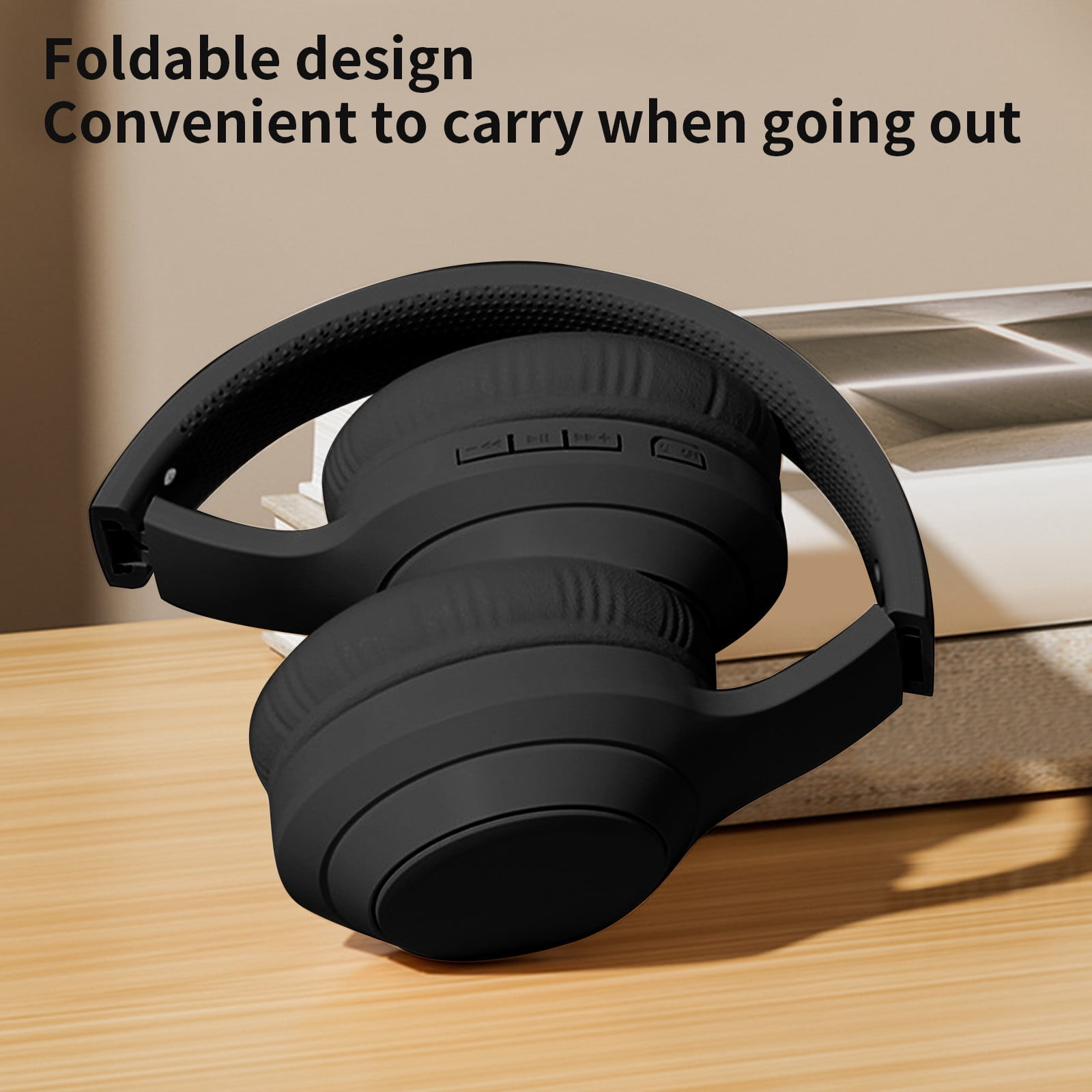 SPOORYYO Bluetooth Headphones Wireless, Over Ear Stereo Wireless Headset 16H Playtime with deep bass,Bluetooth Headphones with Microphone, Foldable Stereo Wireless Headset