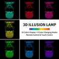 thumbnail image 2 of YSITIANNA 3D Illusion Lamp Cat Night Light,16 Colors Changing with Remote Control,Bedroom Decor, Room Table Lamp for Family, Friends STNL#1294, 2 of 6