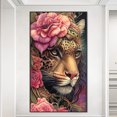 thumbnail image 1 of Cuadros Decorativos 5D bricolaje taladro redondo completo diamante pintura leopardo decoración del hogar arte artesanal (NH3637) Wdftyju de costura negro 4 estilos, 1 of 7