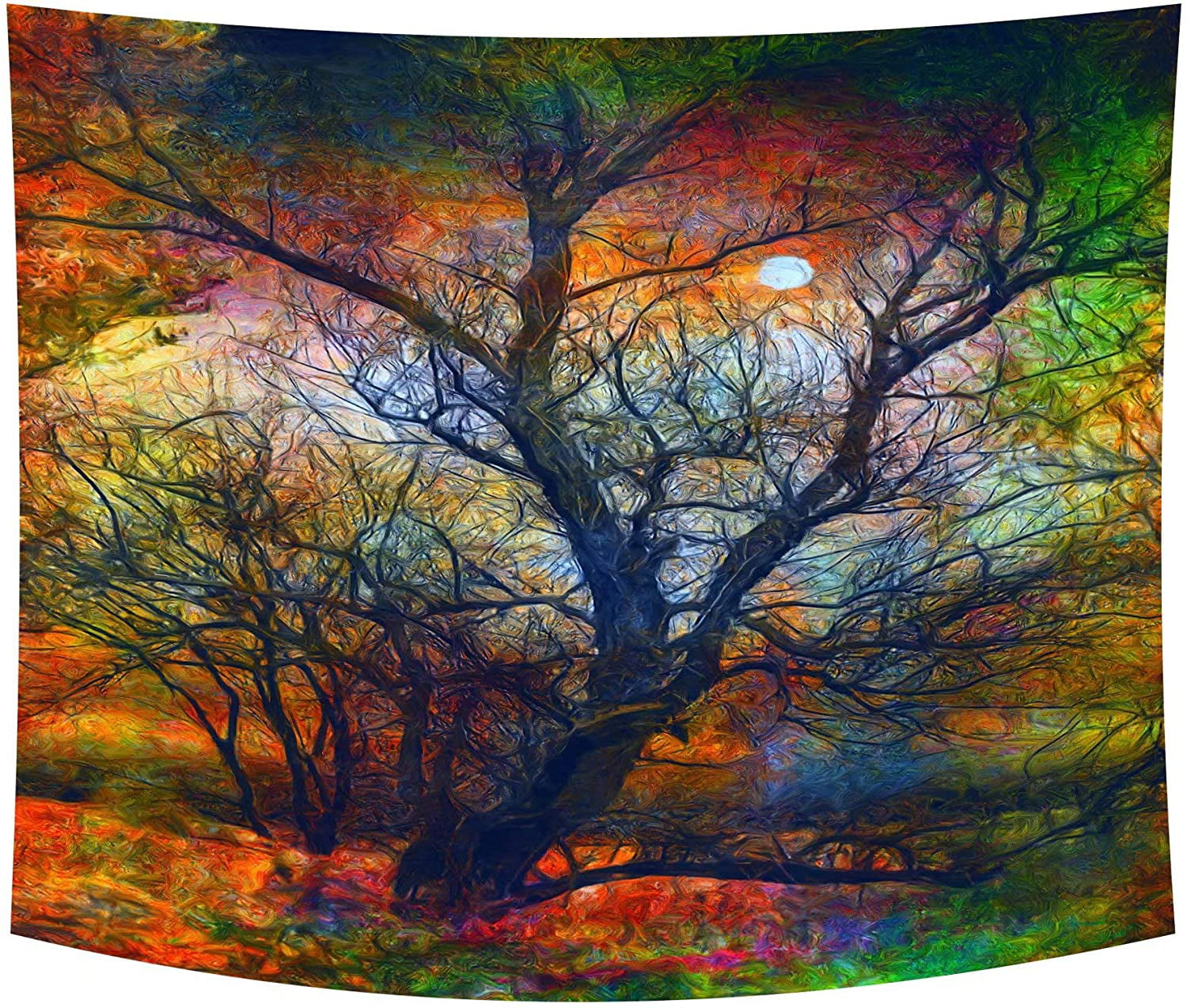 Autumn Maple Leaf Forest Tree Tapestry Hippie Wall Hanging Tapestries Home Decor