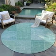 thumbnail image 6 of Addison Rugs Chantille Indoor/Outdoor Transitional Patchwork Teal Washable Round Rug, 8' x 8', 6 of 6
