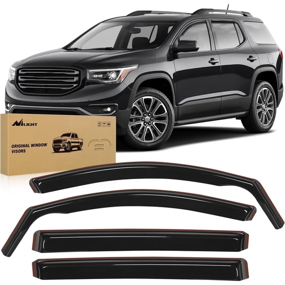 Nilight Window Rain Guards for GMC Acadia 2017 2018 2019 2020 2021 2022 2023 Window Deflectors, Vent Window Visors-4 Pieces