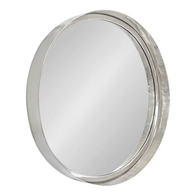 Kate and Laurel Samana Modern Round Mirror , Silver 24" Diameter