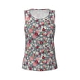 thumbnail image 4 of Xecao Daisies Flowers print women's scoop neck, loose-fit workout tank tops for the gym., 4 of 9