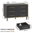thumbnail image 5 of Swedhaus Modern Dresser for Bedroom with 6-Drawer,Long Chest of Drawers with Deep Drawer for Closet Bedroom Living Room,Black, 5 of 7