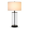 thumbnail image 3 of Henn&Hart 15" Blackened Bronze Metal/Glass/Fabric Table Lamp, 3 of 4