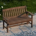 thumbnail image 3 of Wildridge Classic Mission Bench, Tudor Brown - Outdoor Weather Resistant Poly Lumber Bench for Patio, Deck, Garden, 3 of 4