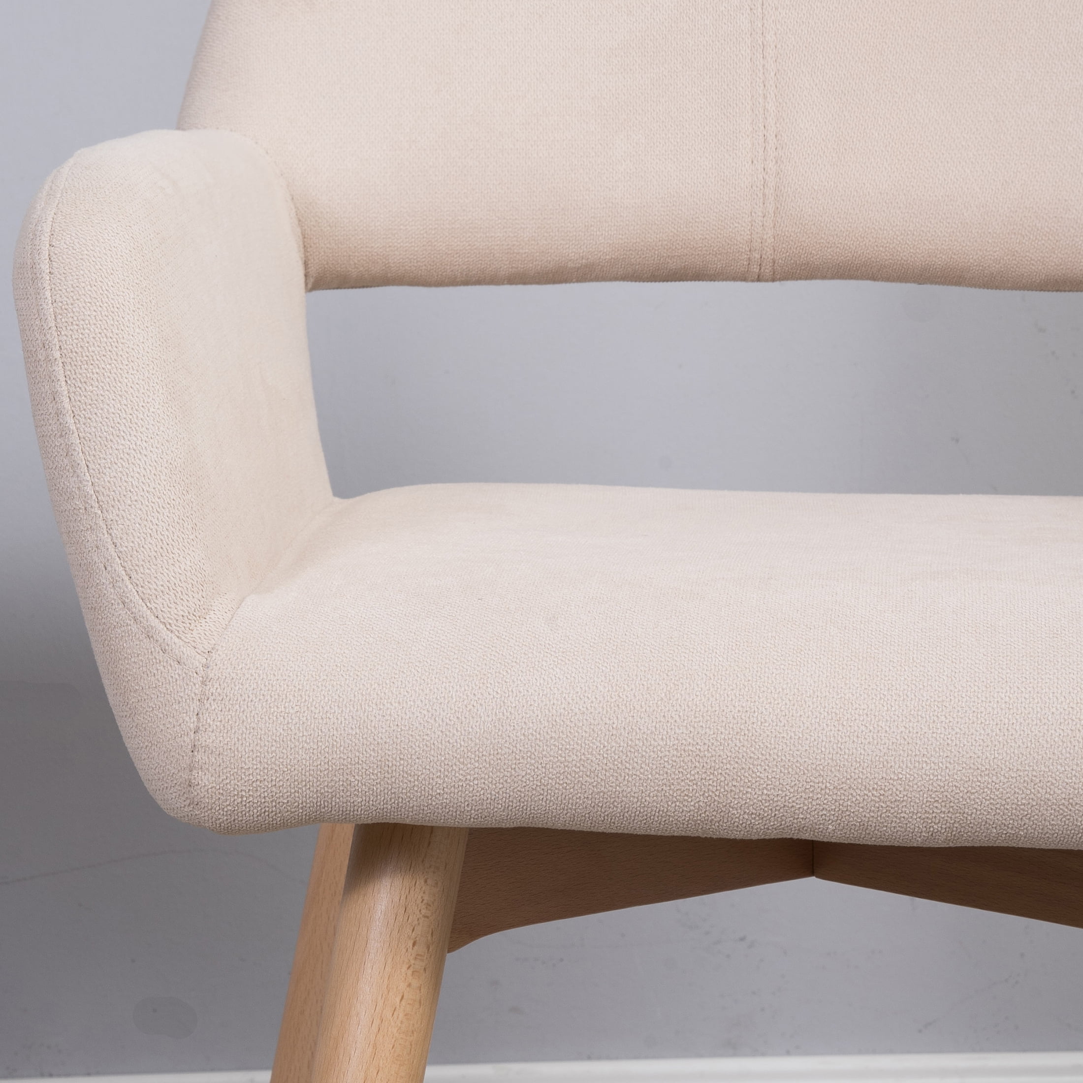 Homy Grigio Dining Chairs Set of 2 Kitchen & Dining Room Chairs for Kitchen Chairs with Armrest (Beige)
