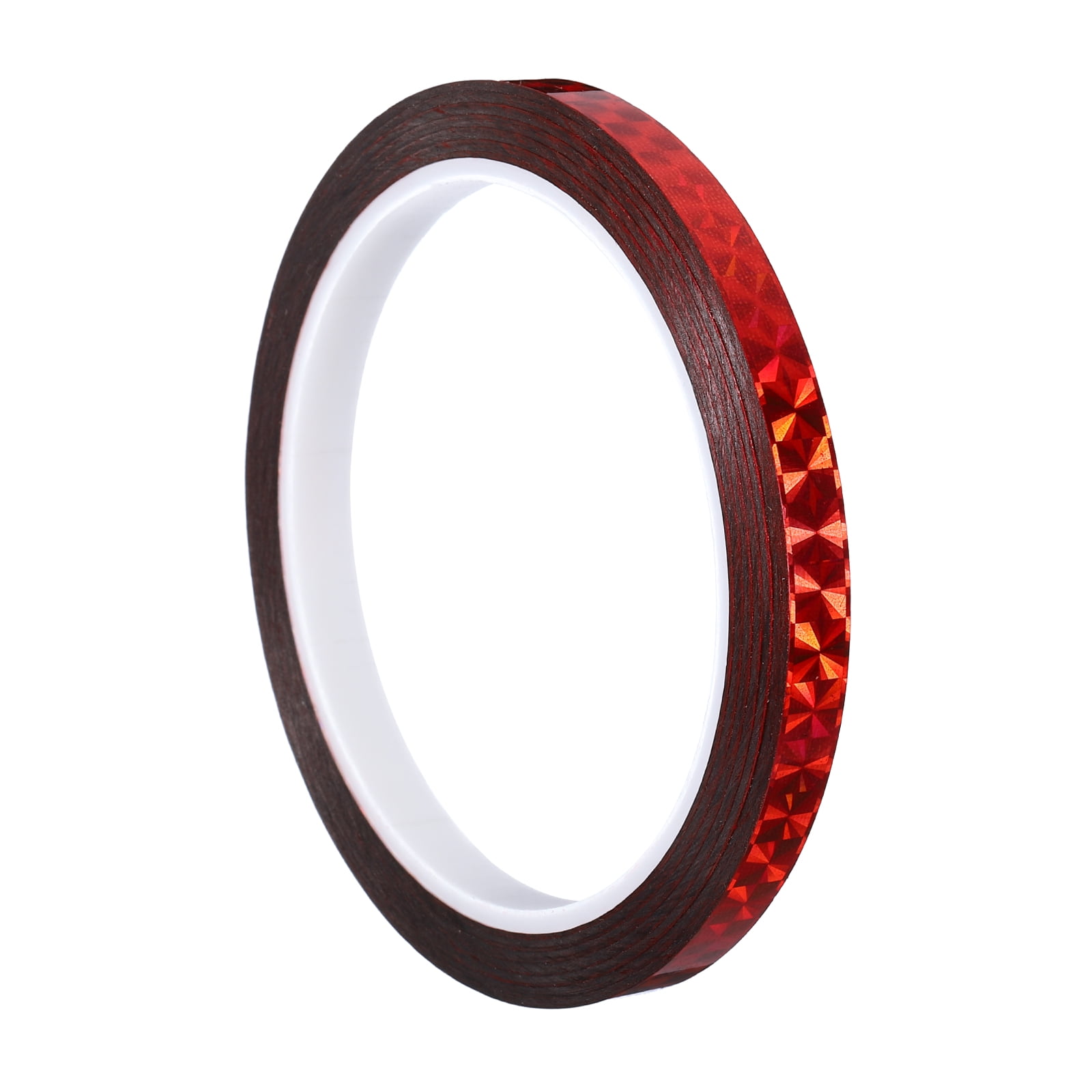 8mm x 50m Prism Tape, Holographic Reflective Self Adhesive for DIY Art Craft Wrapping Decoration, Red