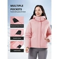 thumbnail image 3 of CAMEL Women's Ski Jackets Waterproof Fleece Jakcet Warm Hooded Windproof Winter Snow Outerwear Coats Pink, 3 of 11