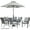 Silver, variant on Hanover Lavallette 7-Piece Outdoor Patio Dining Set in Gray, LAVALLETTE7PC