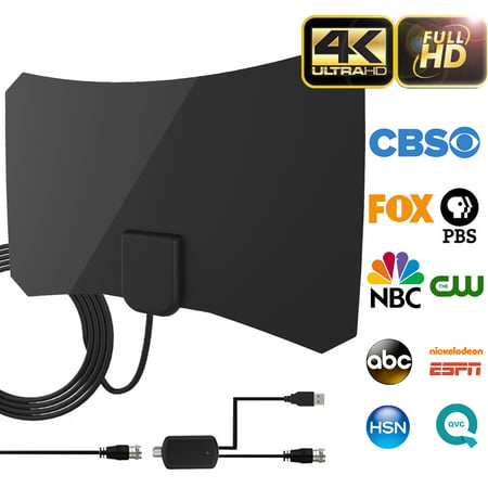Cshidworld UPGRADED HD Digital TV Antenna Kit, 60-80 Miles Long Range High-Definition with HDTV Amplifier Signal Booster for Indoor - Amplified 10ft Coax Cable - Support All TV's - 1080p 4k