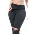 thumbnail image 2 of 2Chique Boutique Women's Black High Waisted Leggings with Knee Cut Out Detail (small), 2 of 3