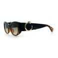 thumbnail image 6 of Womens Cheetah Emblem Classic Mod Fashion Thick Plastic Oval Sunglasses Black Tortoise - Brown, 6 of 8