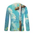 thumbnail image 4 of Blusas y camisas de manga larga con cuello redondo para hombre, blusas casuales de manga larga con cuello redondo, blusas estampadas, blusas de poliéster para hombre, 4 of 5