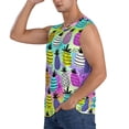 thumbnail image 3 of Xecao Graffiti Pineapples Print Men's Tank Top: Sleek Sleeveless Tee for Casual Sports and Beach Occasions-Medium, 3 of 7