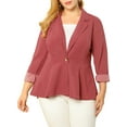 thumbnail image 2 of Agnes Orinda Women's Plus Size Modern Fit Workwear Fashion Peplum Tunic Blazers, 2 of 7