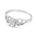 thumbnail image 3 of 10k White Gold Oval White Topaz And Diamond Ring, 3 of 6