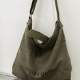 thumbnail image 2 of Bolso de viaje de lona con letras de moda para mujer, Bolso de hombro portátiles para el trabajo (verde), 2 of 8