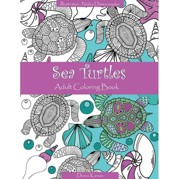 Sea Turtles: Adult Coloring Book, (Paperback)