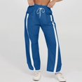 thumbnail image 2 of Wide Leg Sweatpants Womens High Waist Baggy Striped Sweat Pants Loose Stretch Casual Drawstring Pants With Pockets, 2 of 9
