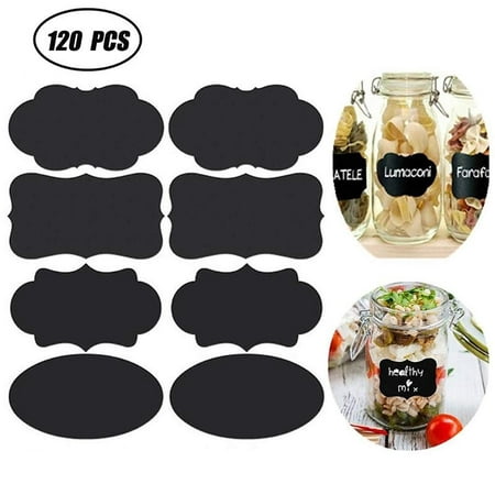 Premium 120 Removable Stickers Reusable Chalkboard Labels with Two Chalkboard Marker Pen(White and Pink) for Essential Oil Food Jars Glass Bottles Kitchen Storage Containers Pantry Storage &