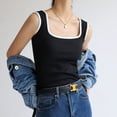thumbnail image 5 of Quinlirra Tank Tops for Women Loose fit Women's 2024 Summer Casual And Comfortable Solid Color Ribbed Tops Sleeveless Cropped Tops, 5 of 5