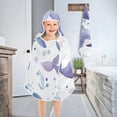 thumbnail image 4 of Watercolor Cute Whales Hooded Beach Towel Kids Bath Towels Quick Dry for Pool Swiming 50" x 23.5" Microfiber Soft Bathrobe, 4 of 7