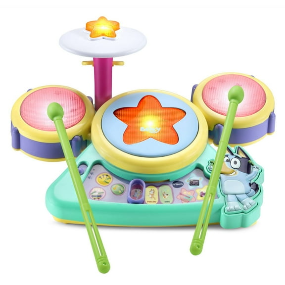 VTech Bluey Hooray Drum Set for Toddlers With Bluey & Bingo - English Version