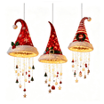 thumbnail image 3 of 3PC Lighted Santa Hat Hanging Chandelier, Pre Lit Christmas Santa Hat Decor with Warm LED Lights and Hanging Holiday Charms, Indoor Outdoor Covered Decor, 3 of 6