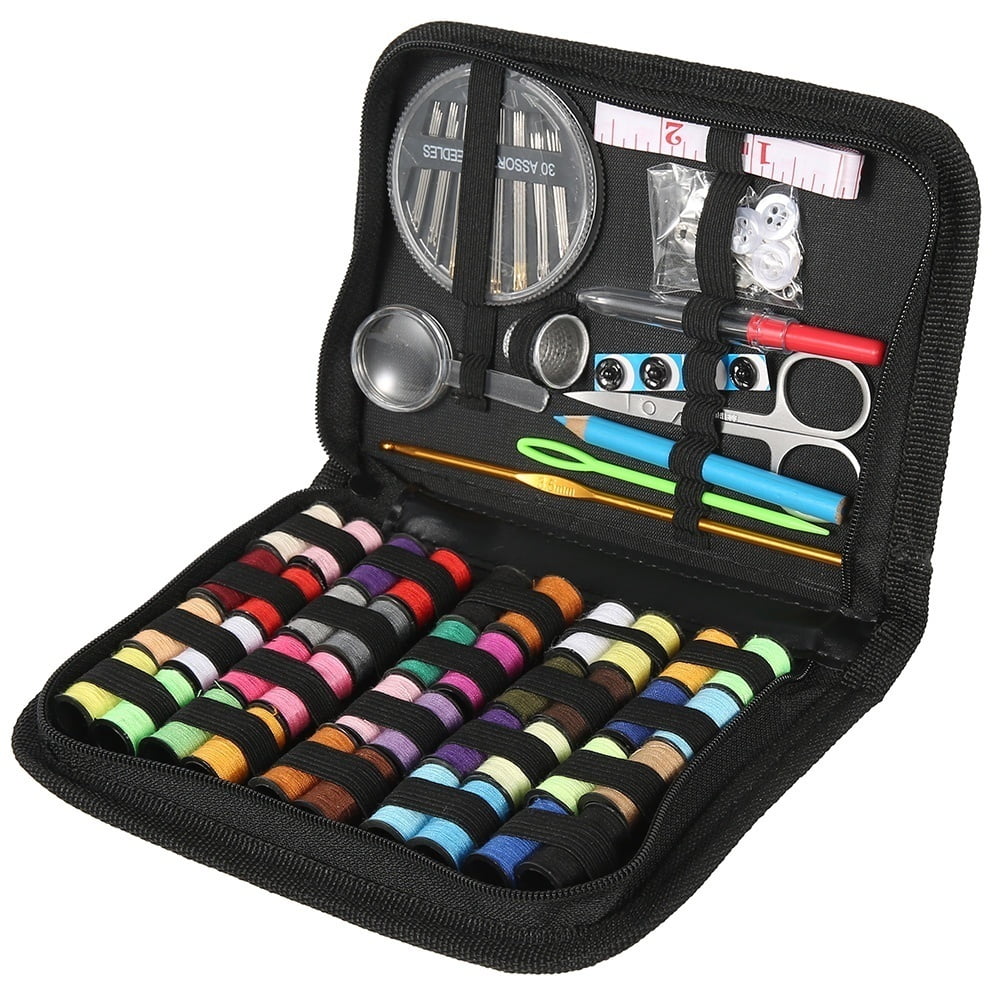 128Pcs Sewing Box Portable Sewing Tool Set Needle Thread Embroidery Sewing Kits 