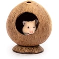 thumbnail image 1 of Casa de hámster de coco Natural de 1 pieza adecuada para la decoración del hábitat de la jaula de animales pequeños mantener el calor para la molienda de invierno JAMW Sencillez, 1 of 5