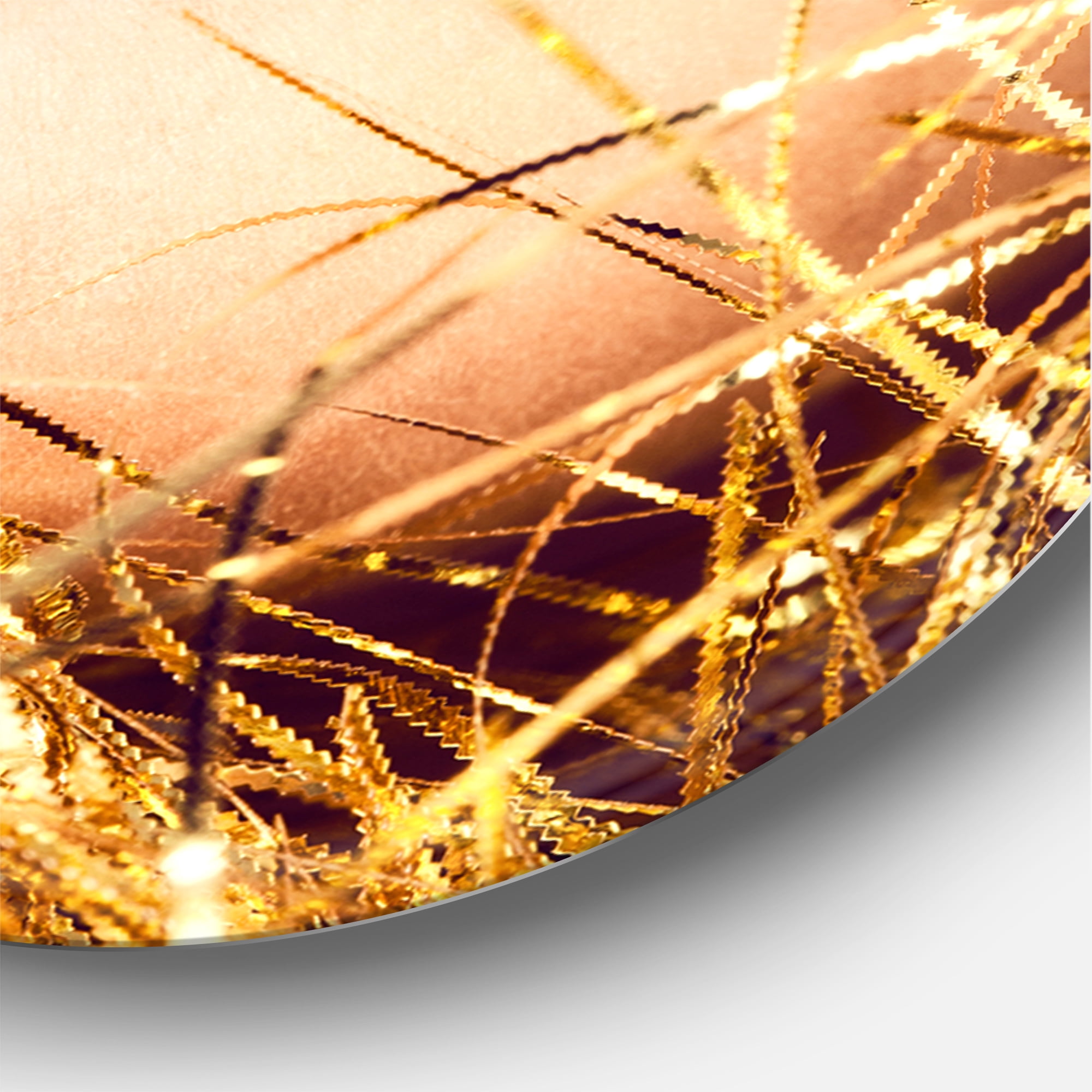 Designart 'Close-Up Of Golden Female Lips I' Modern Circle Metal Wall Art 36x36 - Disc of 36