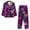 24# Dark Purple, variant on Heart Print Flannel Pajama Set for Women - Long Sleeve Button Down Two Piece Sleepwear Royal Blue L