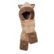 thumbnail image 4 of Gorro 3 en 1 con capucha, bufanda, gorro informal, bufanda, guantes, gorro cálido de invierno para senderismo, niños y niñas, deportes al aire libre, Marrón, 4 of 10