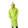 thumbnail image 2 of Poncho de lluvia de emergencia con capucha y bolsa de almacenamiento para deportes al aire libre verde-L Cola Chaqueta reutilizable de los impermeables, 2 of 8