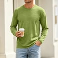 thumbnail image 5 of HAiming Men's Long Sleeve Shirts Casual Solid Color Round Neck Pullover Base Tops Plus Size Soft Pajamas Loungewear, 5 of 8