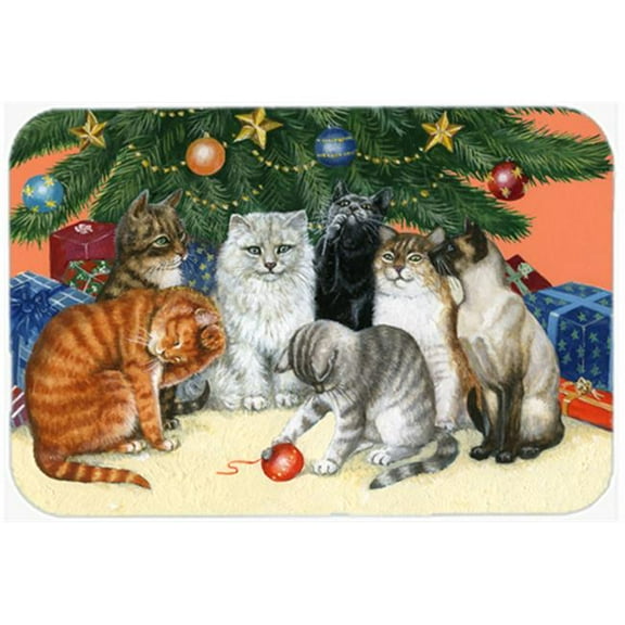 Cats Under the Christmas Tree Mouse Pad, Hot Pad or Trivet