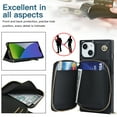 thumbnail image 3 of Dteck iPhone 14 Wallet Case with Credit Card Holder Crossbody Strap Handbag RFID Blocking Wallet Zipper Purse Leather Case for Apple iPhone 14 6.1 inch 2022, Black, 3 of 10