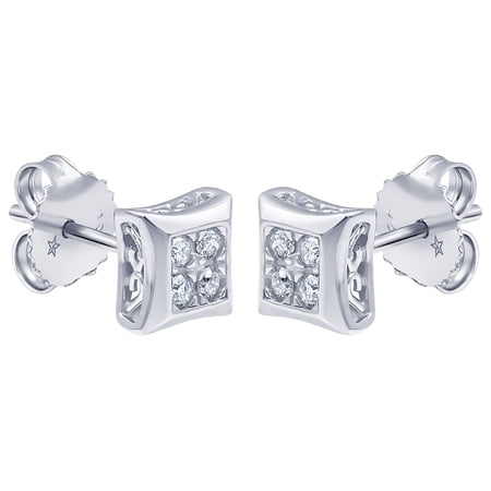 Arista 1/4 Carat T.W Lab Grown Diamond Square Shaped Women's Stud Earring in Sterling Silver (I, SI)