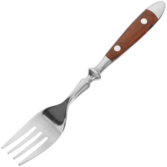 NUOLUX 1Set 430 Stainless Steel and Wood Metal Forks for Dining Use 6.85X1.00X0.39in