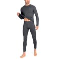 thumbnail image 3 of Little Donkey Andy Men's Thin Thermal Underwear Set Performance Base Layer Wicking Active Long Johns Top & Bottom with Fly Black XL, 3 of 7